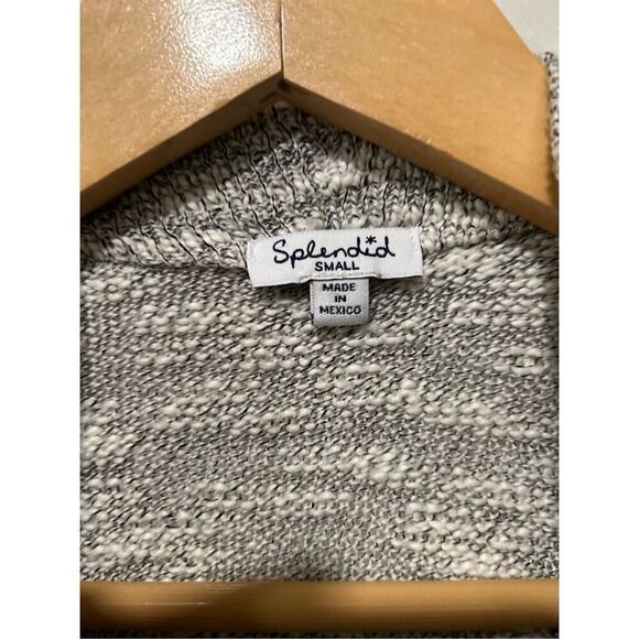 Splendid Chalet Mixed Media Sleeveless Cardigan Heather Natural Gray Size small - Picture 7 of 9